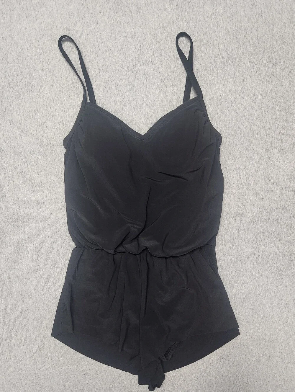 Shade & Shore Swim Romper One‑Piece Swimsuit – Black S NWT